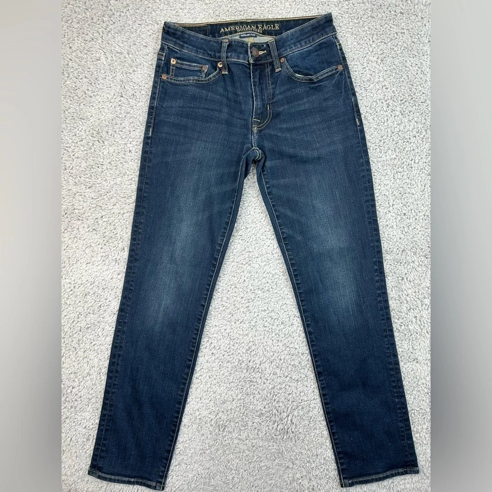 American Eagle Jeans Mens 28 x 30 Slim Straight Extreme Flex Casual Dark Wash